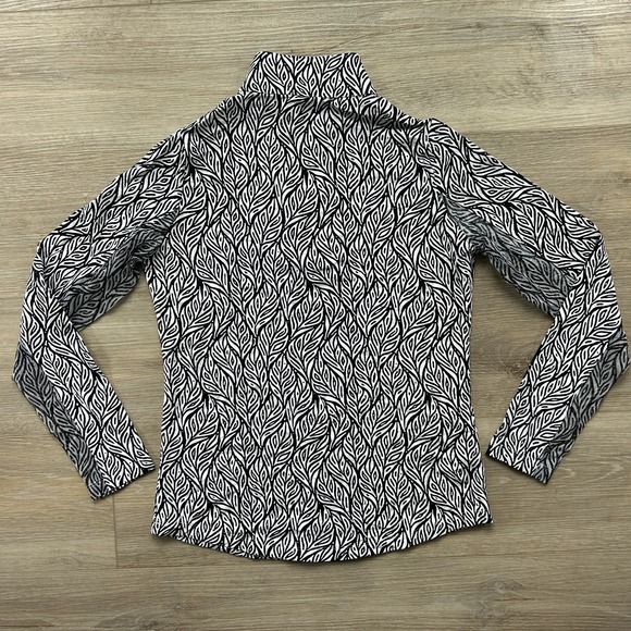 NWT IBKUL Women's XS Sally Black & White Mock Zipper Long Sleeve Top 50 SPF - Picture 8 of 14